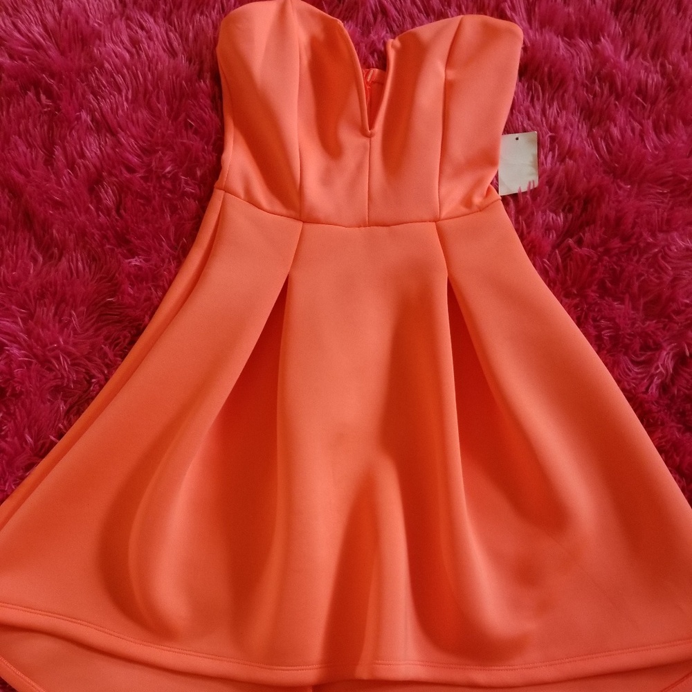 Bright orange dress